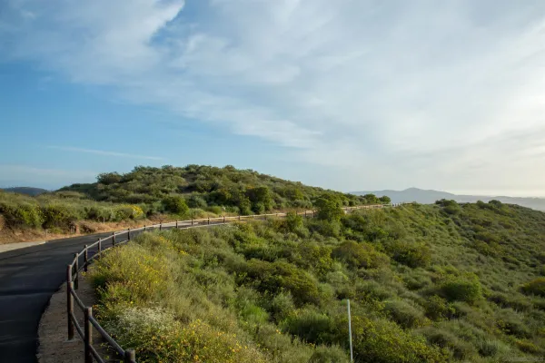 a view of a mountain view with an ocean