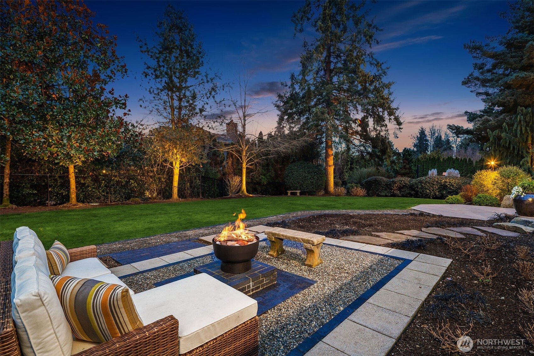 854 Evergreen Point Road Medina, WA 98039 - Photo 34 of 40 a view of a yard with furniture