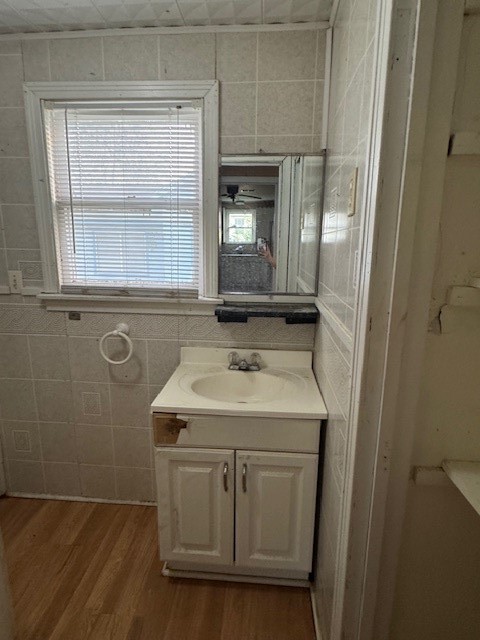 501 Reagan Street South West, TX 76691 - Photo 9 of 12 a bathroom with a sink a vanity and a mirror