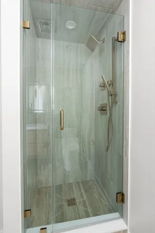 a bathroom with a shower