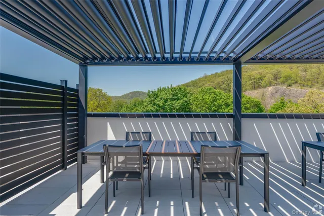 a outdoor space with chairs