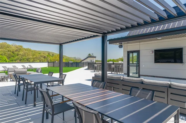 a outdoor view with a sitting space