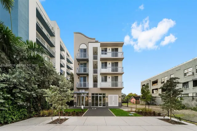 a front view of a building