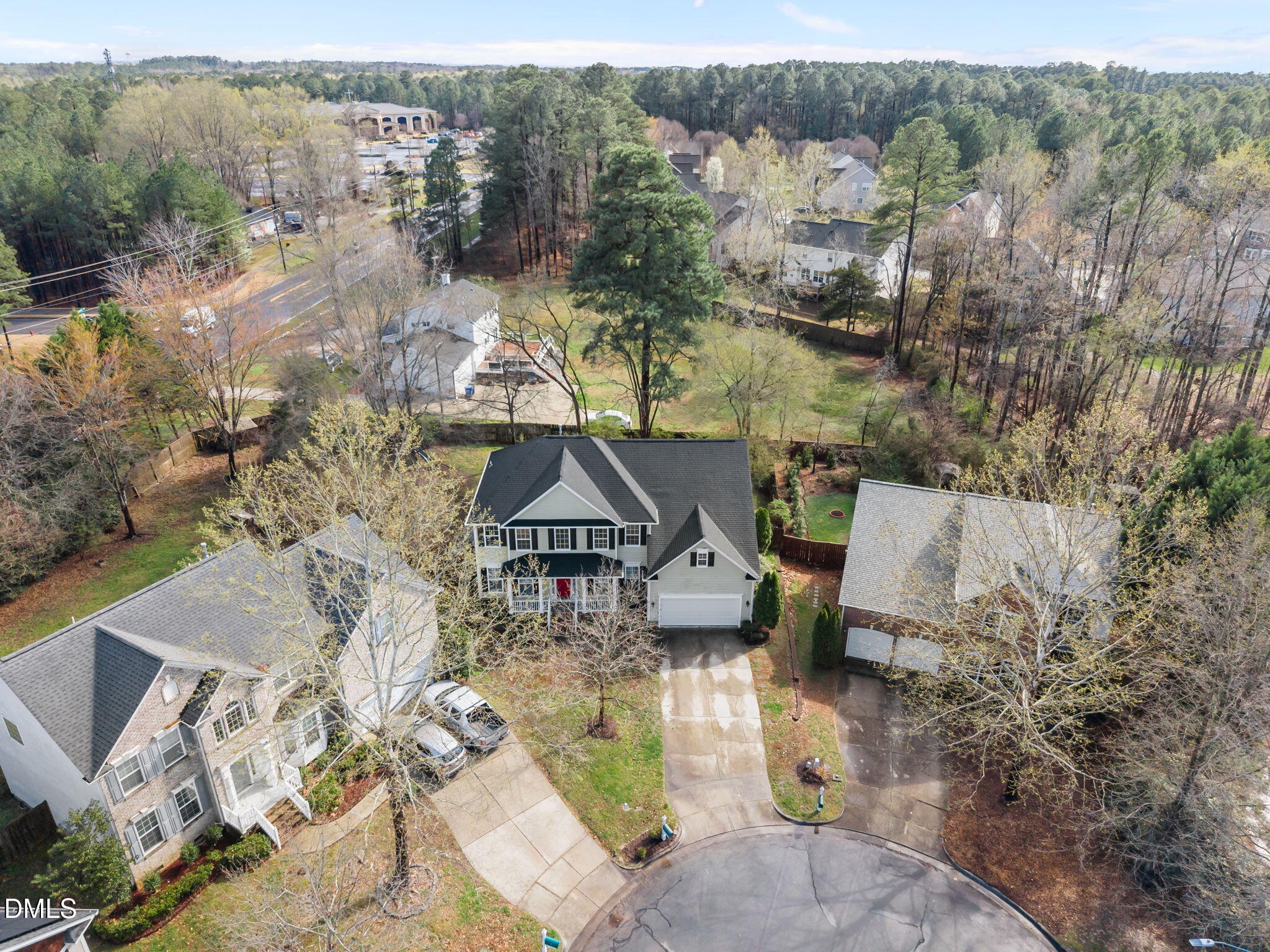 7 Bobcat Court Durham, NC 27713 - Photo 55 of 64 an aerial view of a house with yard swimming pool and mountain view