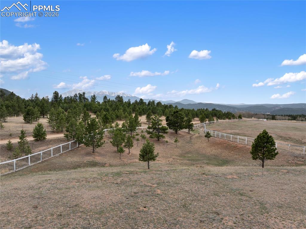 585 Mills Ranch Road Woodland Park, CO 80863 - Photo 11 of 46 View of yard featuring a view of rural / pastoral area and a mountain view