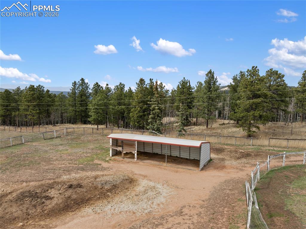 585 Mills Ranch Road Woodland Park, CO 80863 - Photo 15 of 46 Loafing shed in pasture