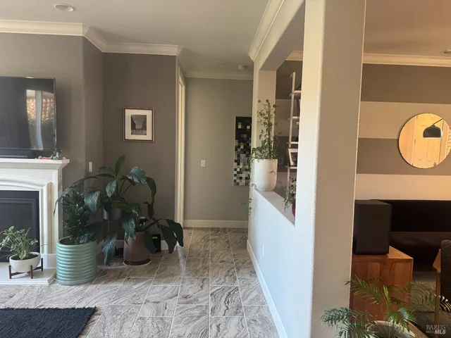 a view of living room and furniture