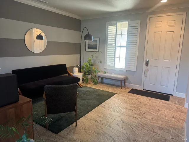 a living room with furniture