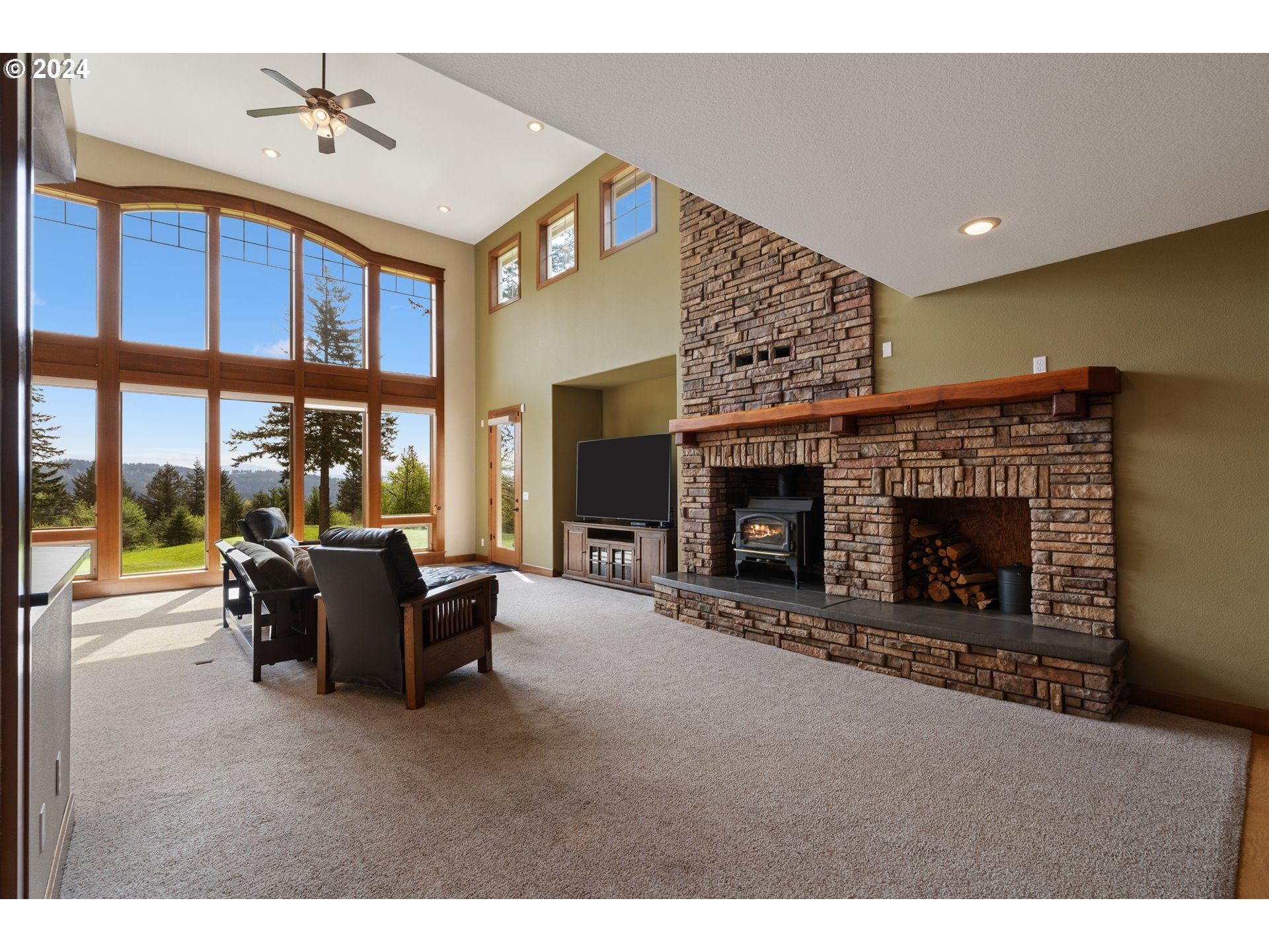 5924 Northeast Lessard Road Camas, WA 98607 - Photo 10 of 48 a living room with furniture a fireplace and a flat screen tv
