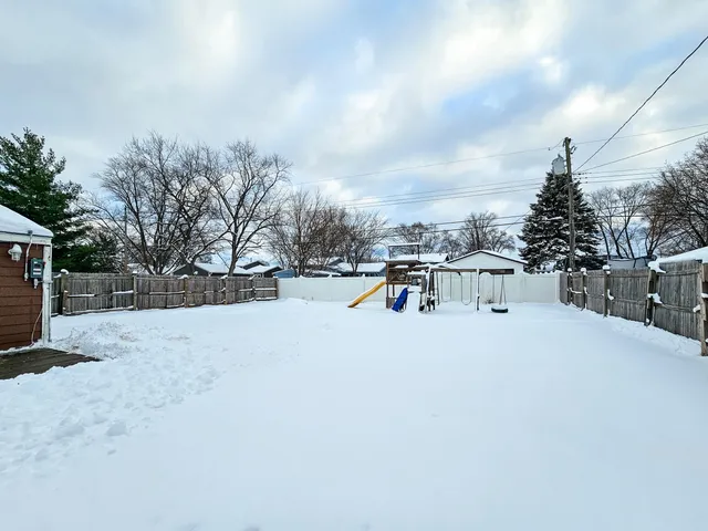 a view of a road with a snow on the road