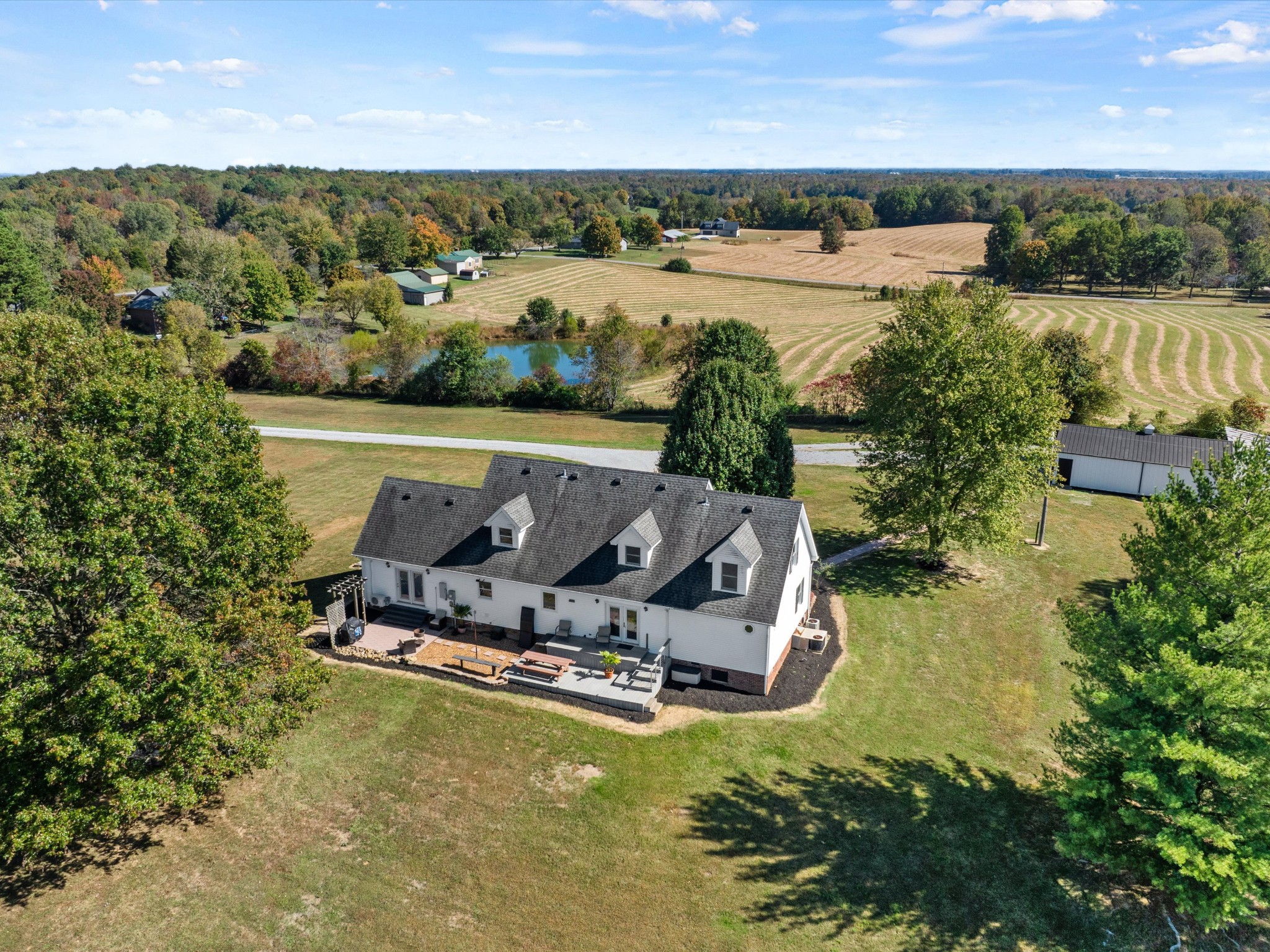 395 Carroll Gentry Road Madisonville, KY 42431 - Photo 46 of 46 an aerial view of a house with lake view and mountain view