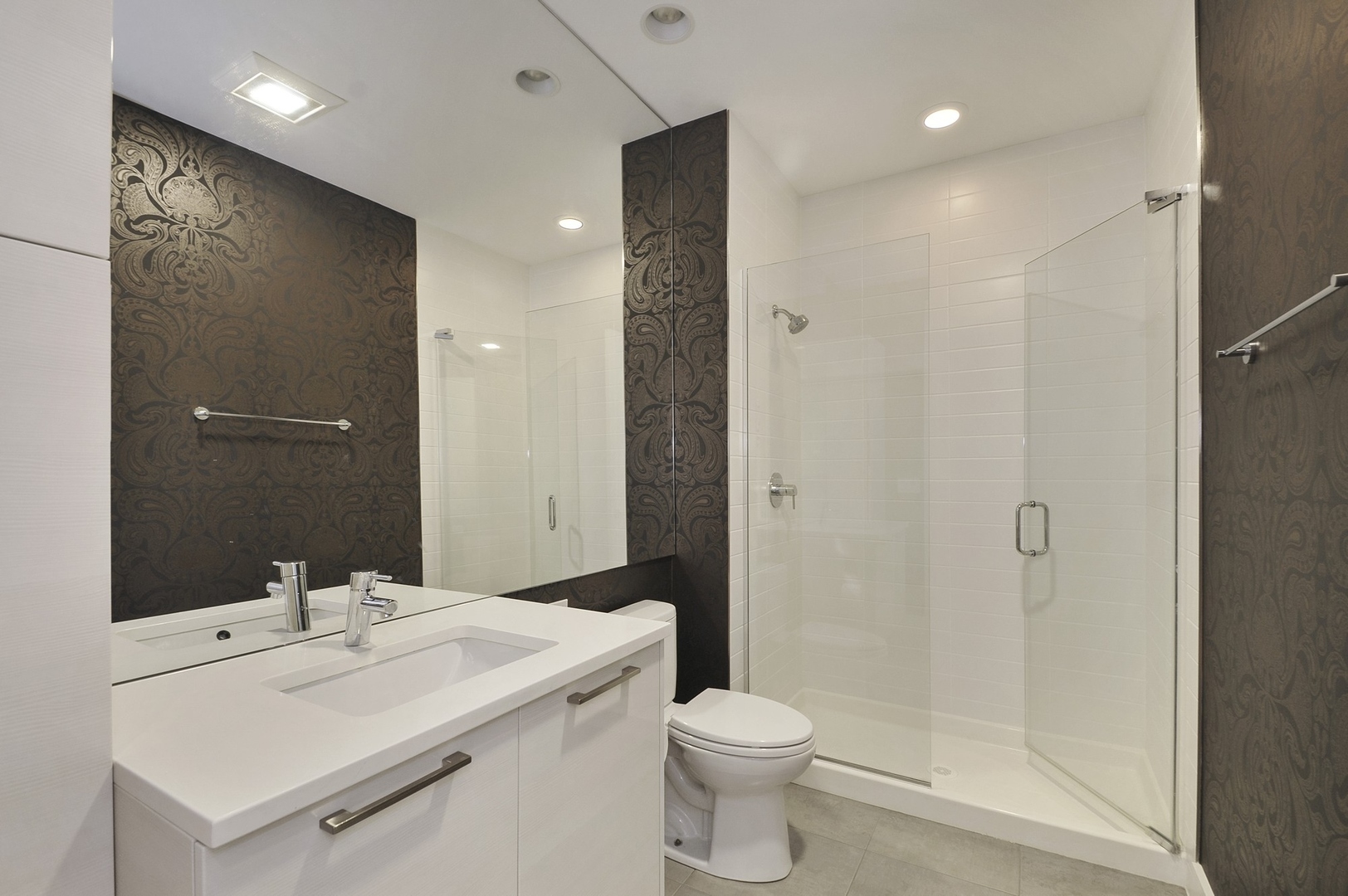 1124 West Adams Street, Unit PHW Chicago, IL 60607 - Photo 47 of 55 a bathroom with a sink and a mirror