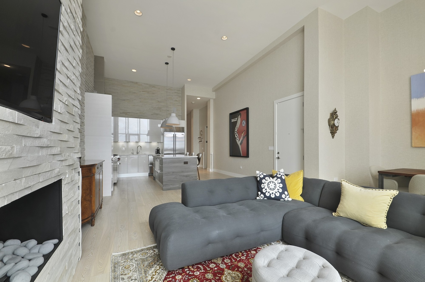 1124 West Adams Street, Unit PHW Chicago, IL 60607 - Photo 50 of 55 a living room with furniture and a fireplace