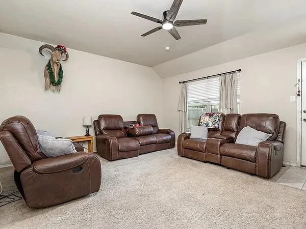 a living room with furniture
