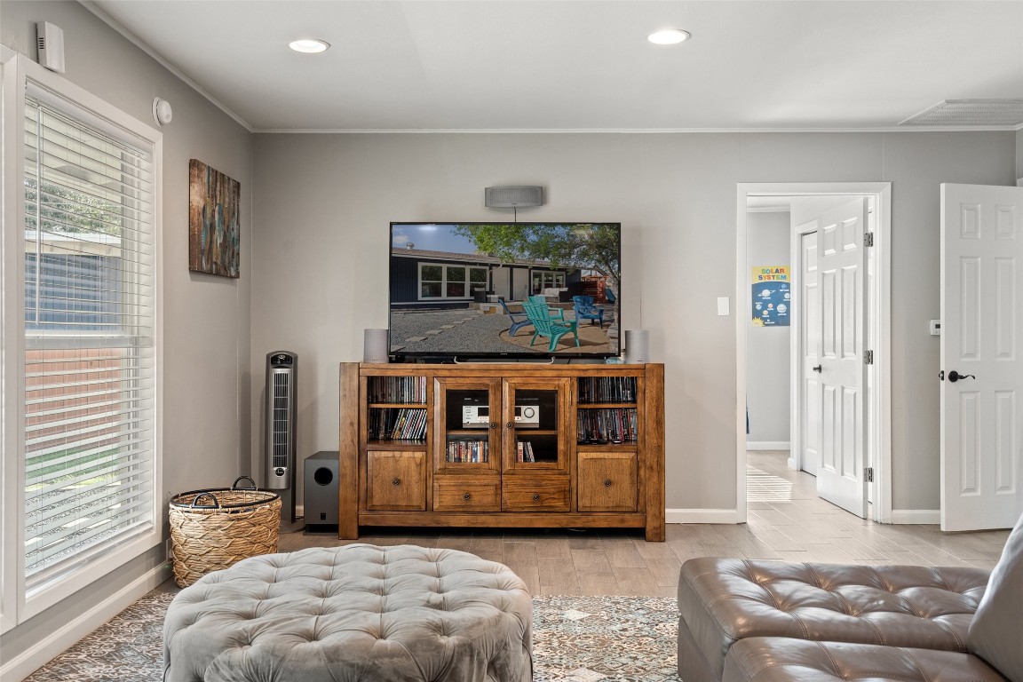 35 Presidio Road Wimberley, TX 78676 - Photo 16 of 39 a bedroom with furniture and a window