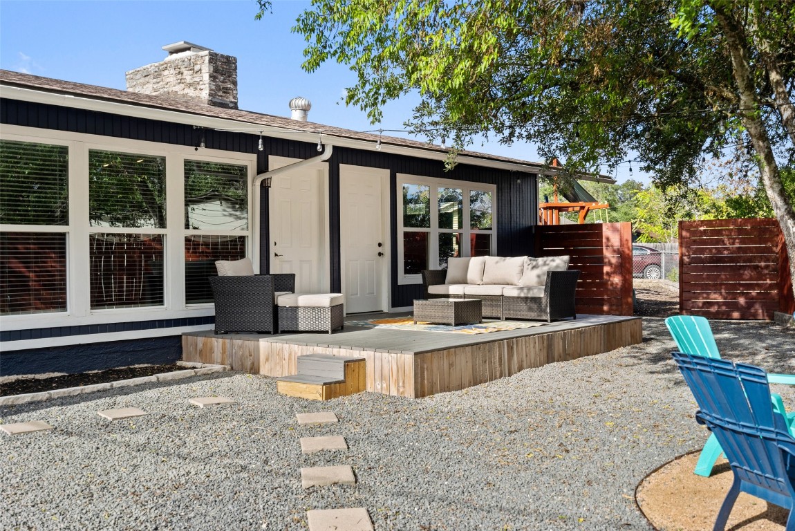 35 Presidio Road Wimberley, TX 78676 - Photo 5 of 39 a view of a house with backyard and sitting area