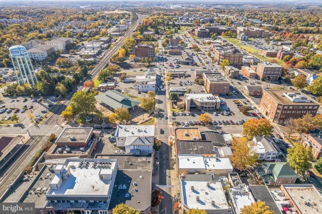 a view of a building with street view
