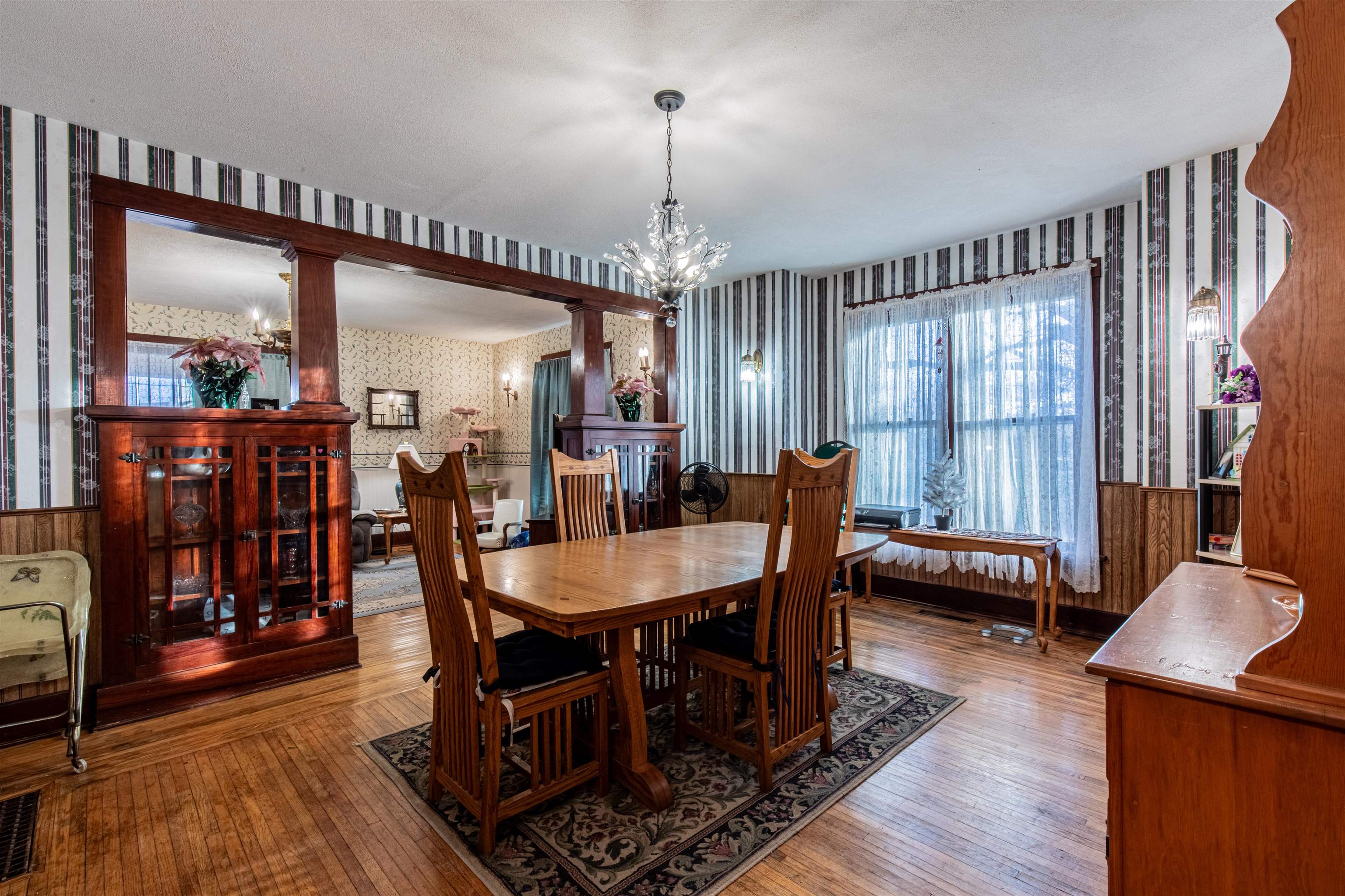 72 North Main Street La Moille, IL 61330 - Photo 12 of 31 a view of a dining room with furniture window and wooden floor