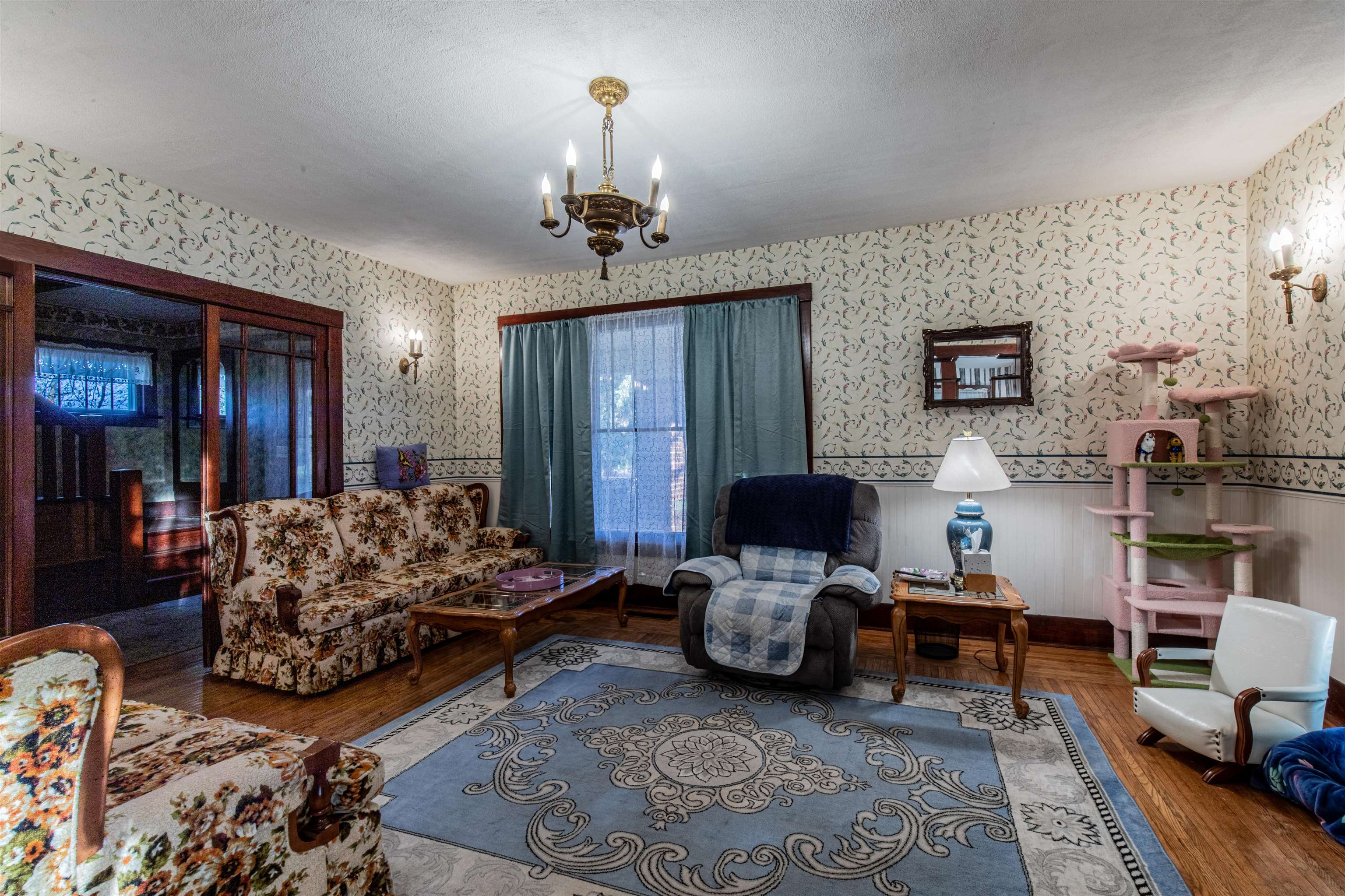 72 North Main Street La Moille, IL 61330 - Photo 10 of 31 a living room with furniture and a fireplace