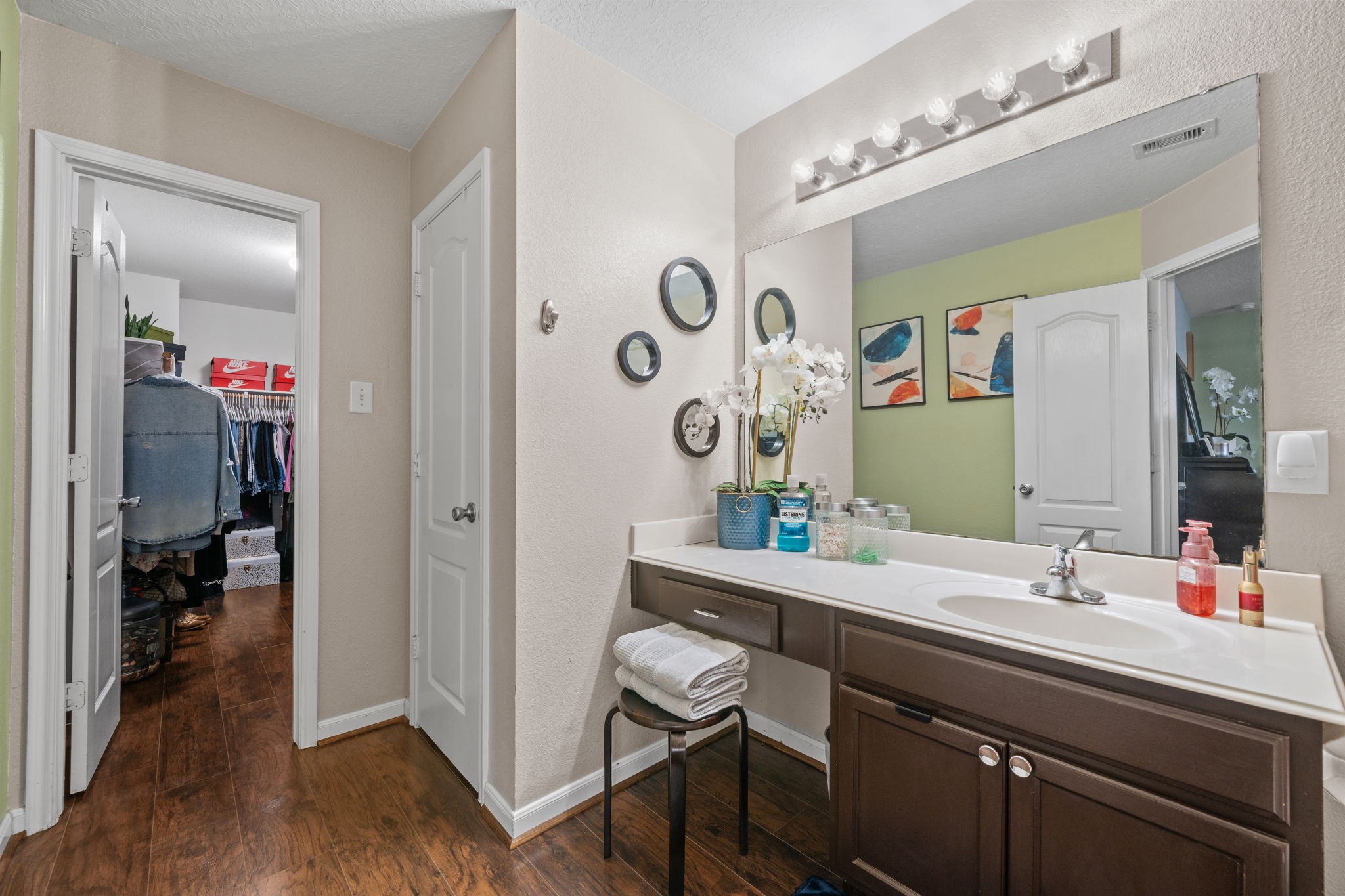 2903 Valiant Scene Court Houston, TX 77038 - Photo 12 of 19 a bathroom with a sink vanity and a mirror