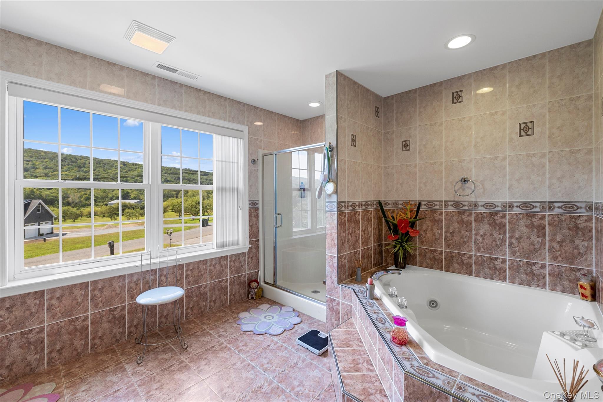 14 Burma Road Marlboro, NY 12542 - Photo 16 of 30 a bathroom with a granite countertop tub a sink and a window