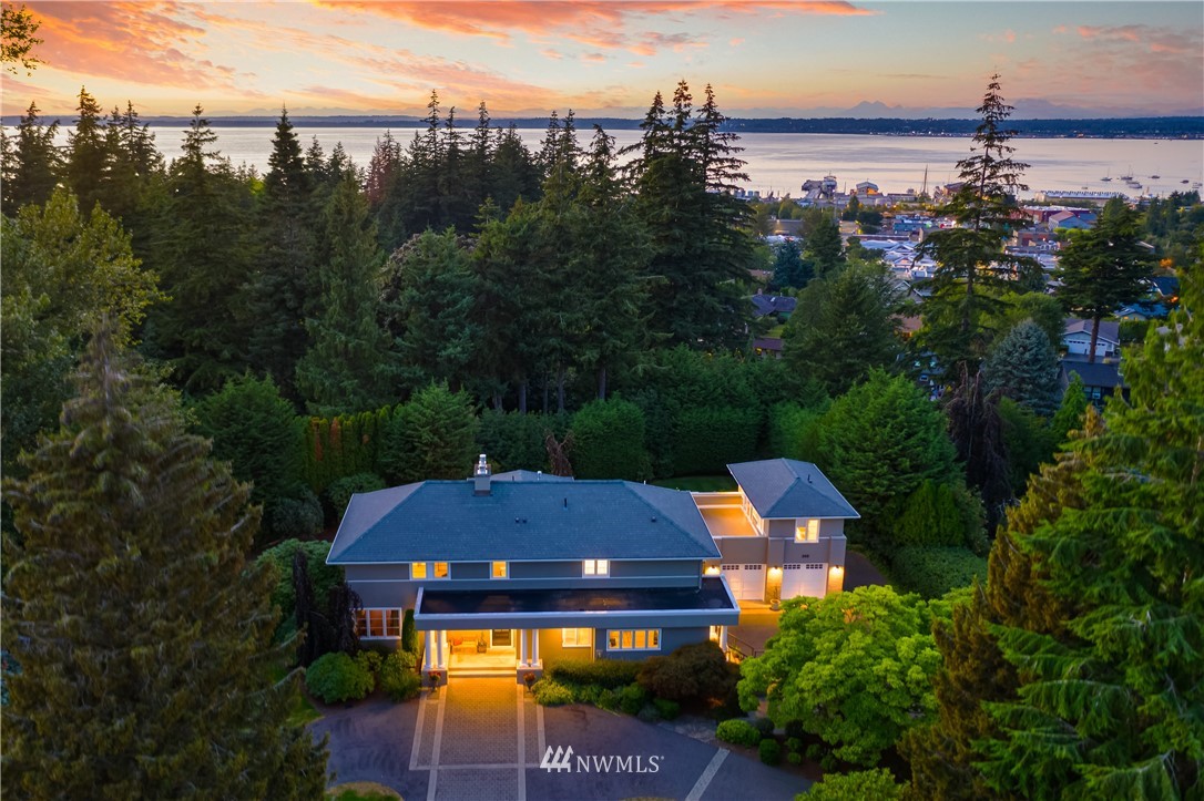 245 Middlefield Road Bellingham, WA 98225 - Photo 2 of 40 an aerial view of house with yard and ocean view