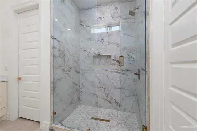 a bathroom with a shower