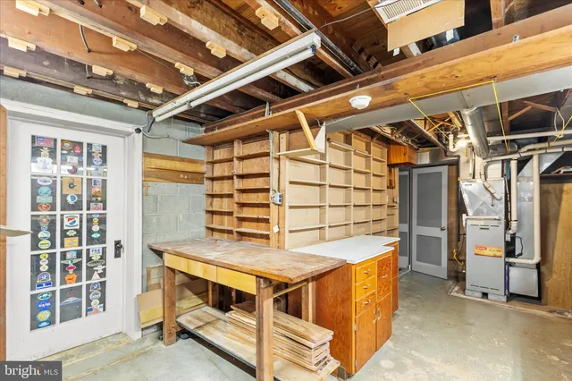 a view of storage and utility room