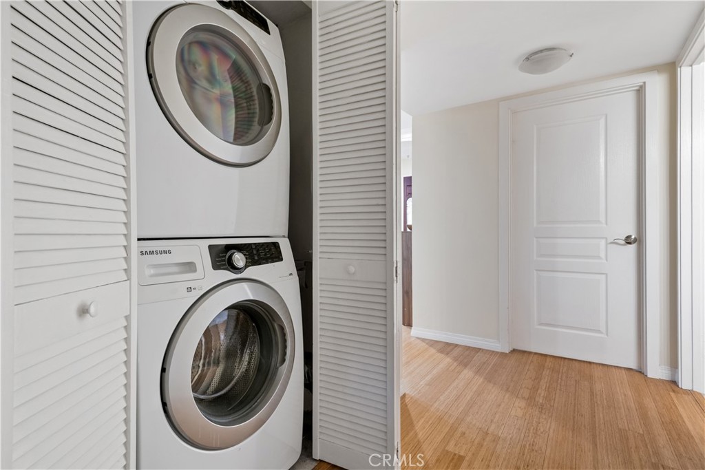 6221 Monterey Road, Unit 304 Highland Park, CA 90042 - Photo 18 of 27 a view of a hallway with washer and dryer