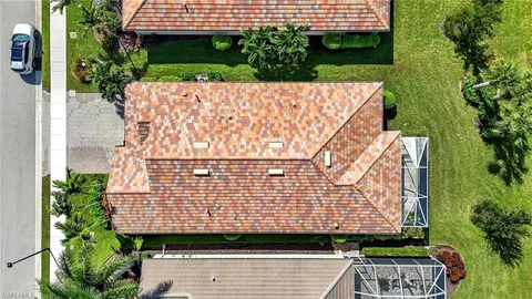 a view of a building with a bench