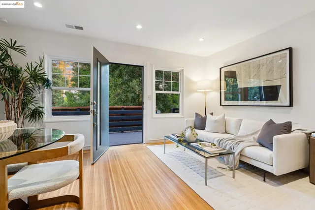 a workspace with furniture and window