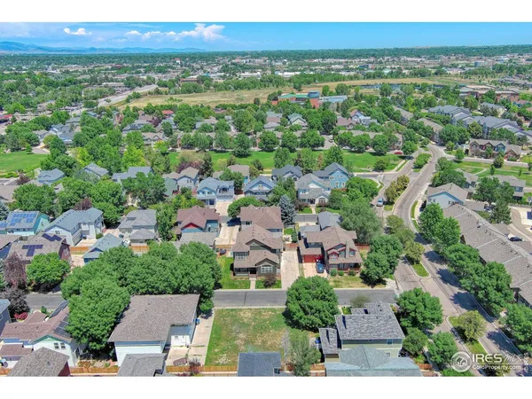 an aerial view of multiple house