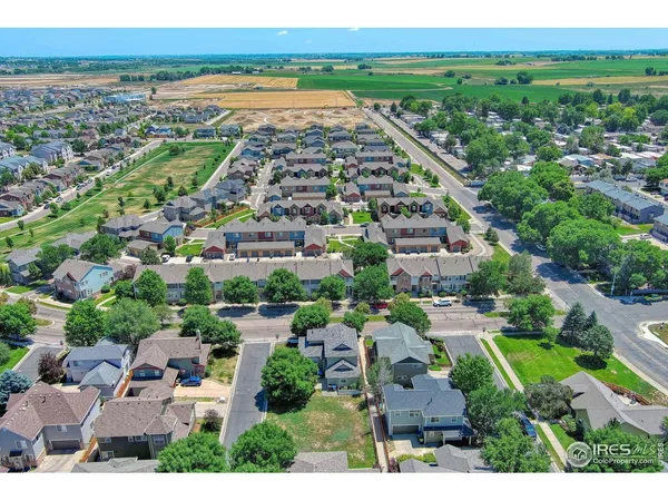 an aerial view of multiple house