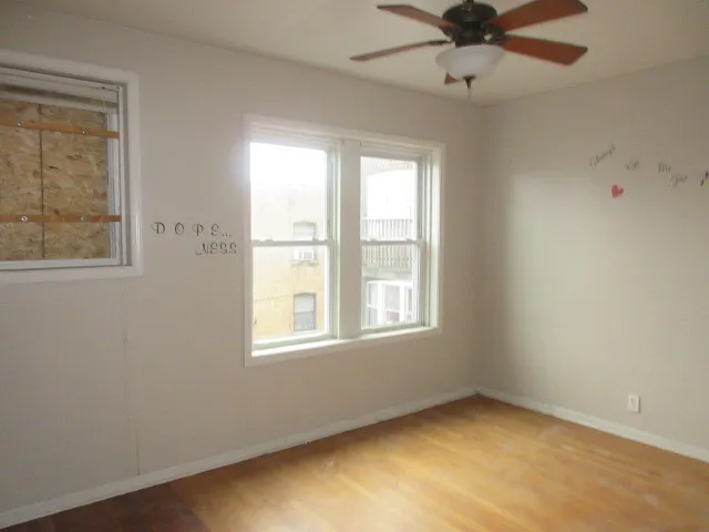 an empty room with a window