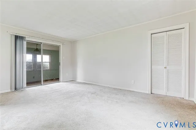 an empty room with windows