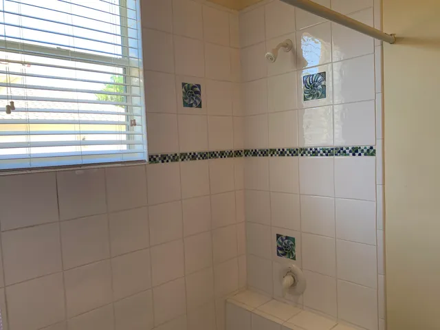 a bathroom with a shower
