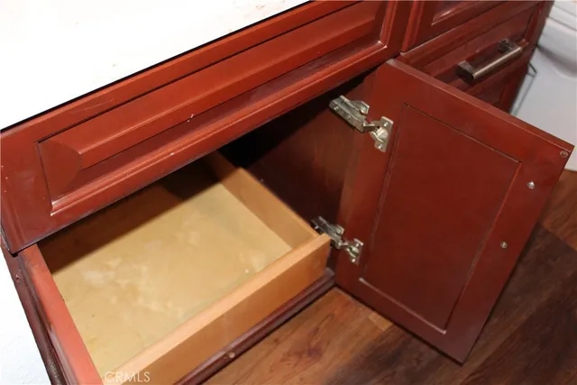 a view of an empty walk in closet