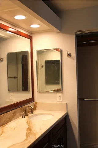 a view of a garden with houses