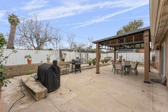 a view of outdoor space with seating area