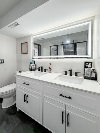 a bathroom with a sink and a toilet