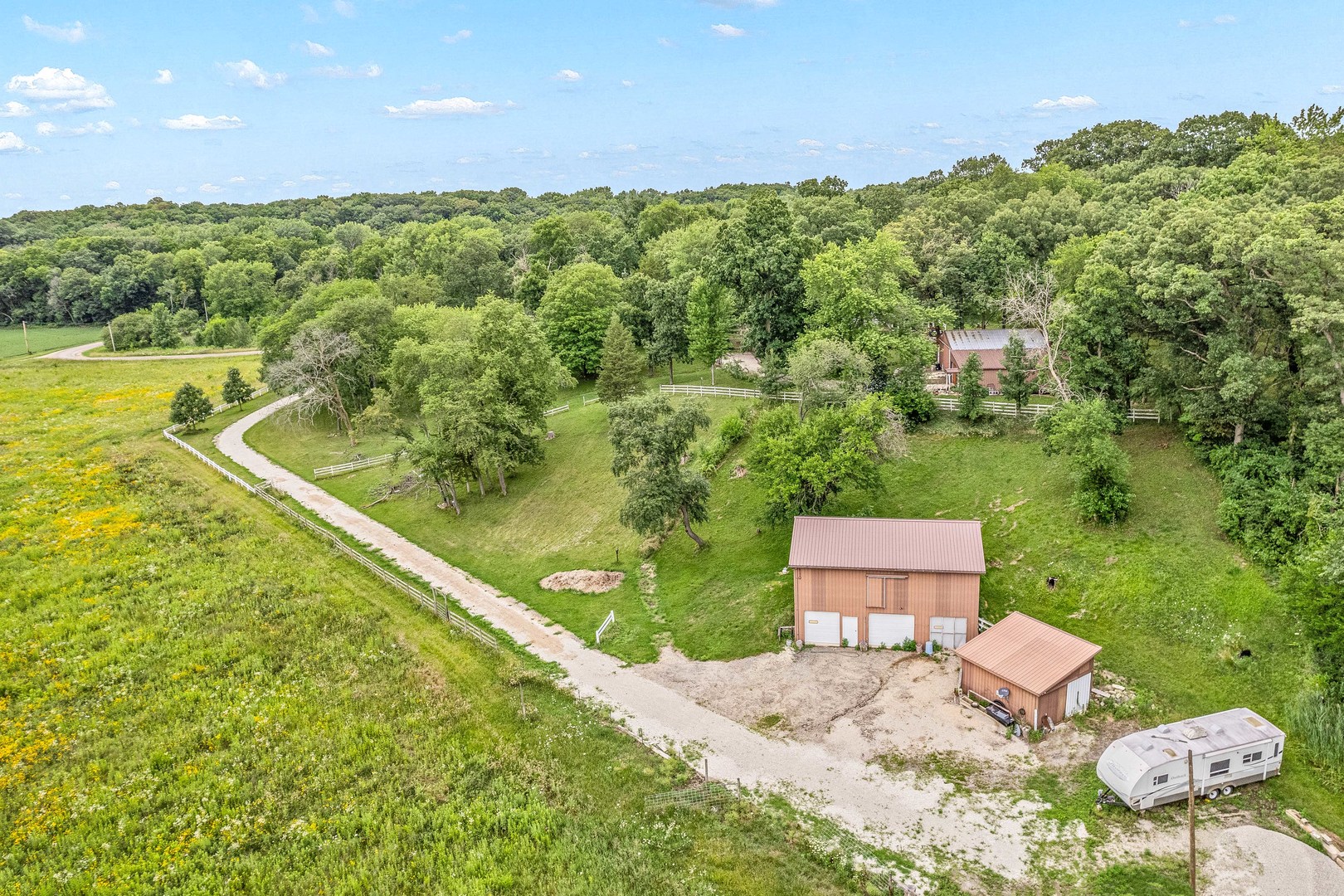 2012 North 3650th Road Serena, IL 60549 - Photo 49 of 55 a view of a yard with a swimming pool and outdoor space