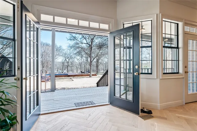 a view of a swimming pool with a patio