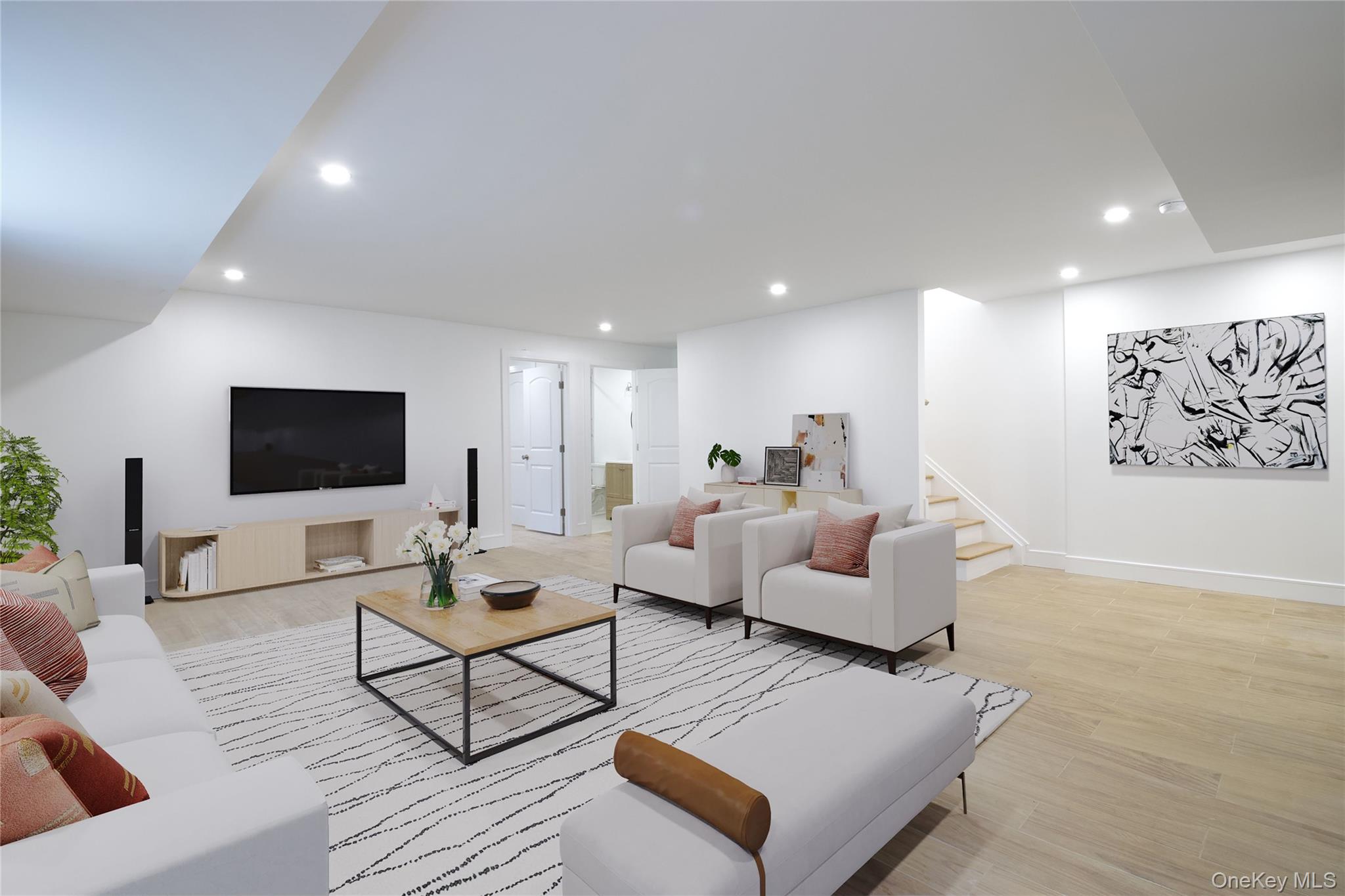 30 Kirkwood Road, Unit B Port Washington, NY 11050 - Photo 28 of 36 a living room with furniture and a flat screen tv