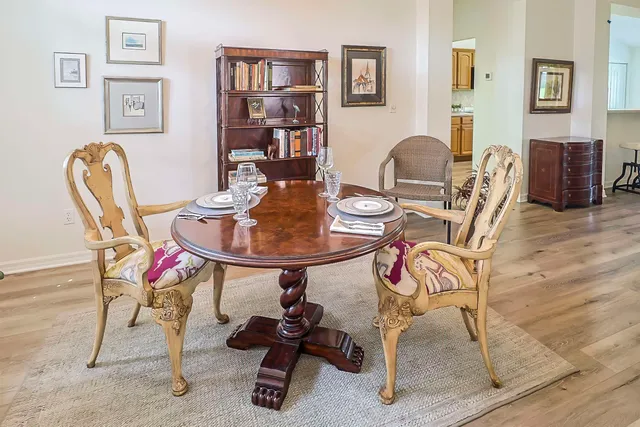 a view of a garden with a tree