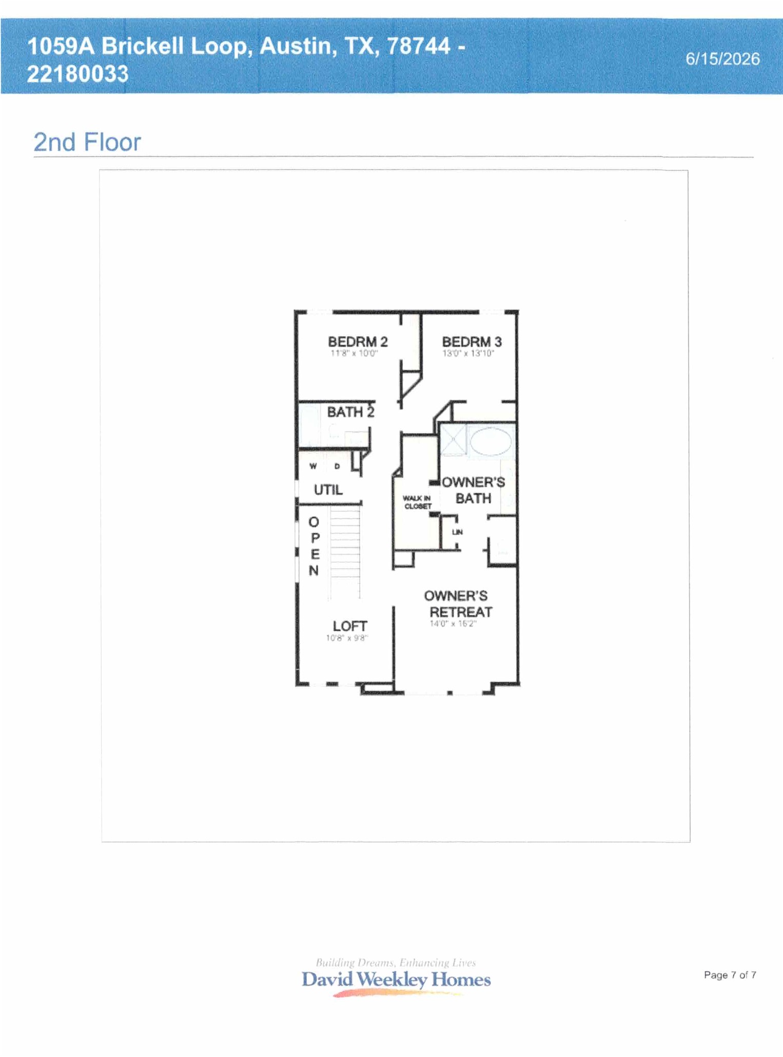 1059 A Brickell Loop Austin, TX 78744 - Photo 13 of 13 Floor Plan - 2nd Floor
