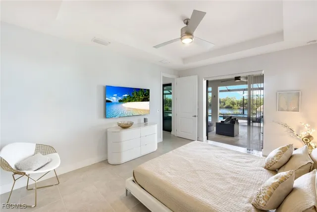 a bedroom with a bed and furniture