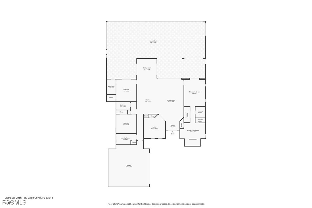 2906 Southwest 29th Terrace Cape Coral, FL 33914 - Photo 49 of 49 a picture of floor plan
