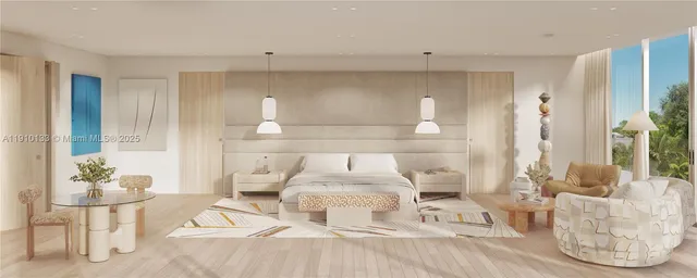 a view of a room with furniture and wooden floor