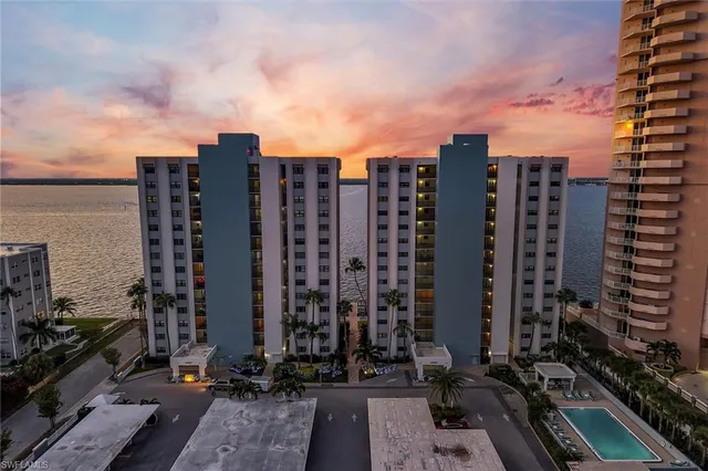 a view of a city with tall buildings