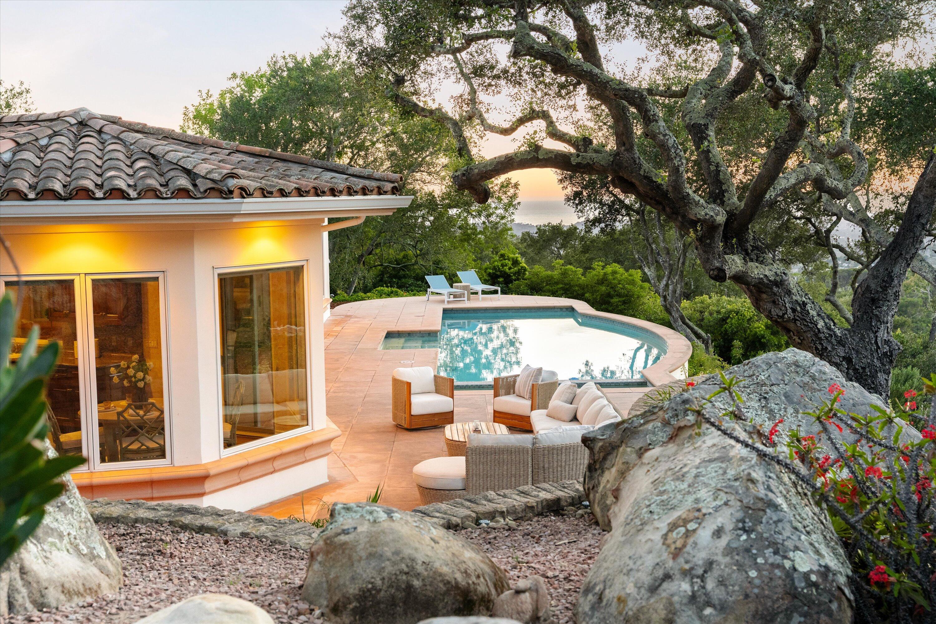 450 El Cielito Road Santa Barbara, CA 93105 - Photo 23 of 30 Kitchen & Pool View